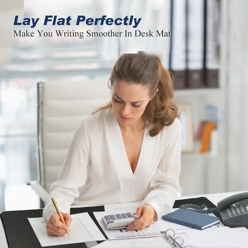 Sleek PU Leather Desk Mat - 31"x13" Waterproof