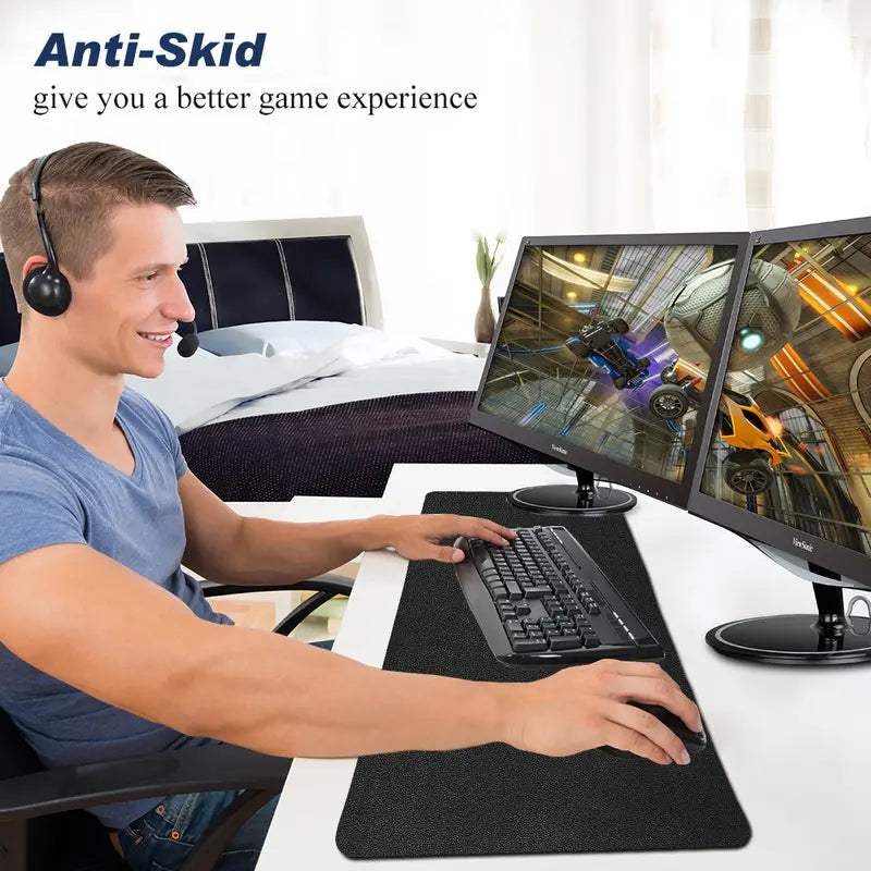 Sleek PU Leather Desk Mat - 31"x13" Waterproof