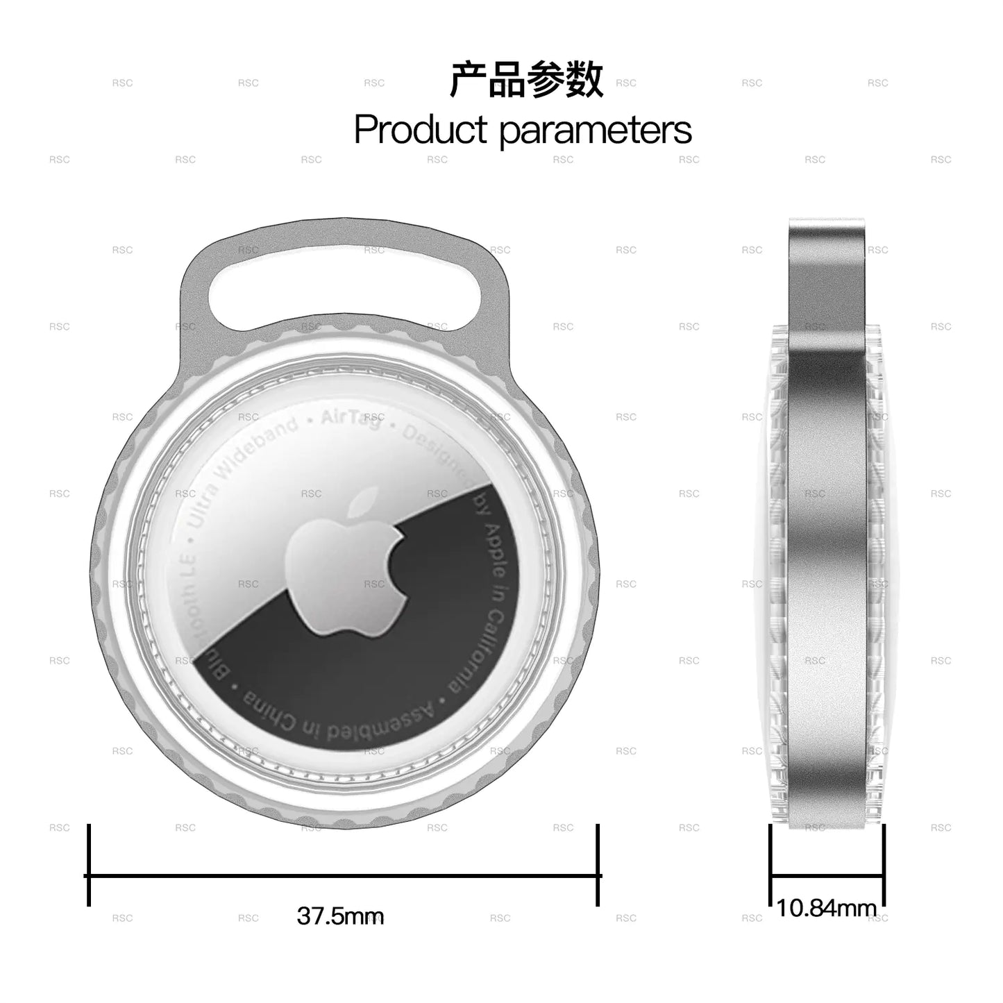 AirTag Alloy Guard Case with Waterproof Keychain