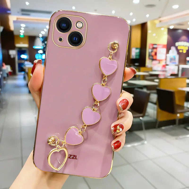 Stylish iPhone 15 Pro Max Case with Heart Bracelet